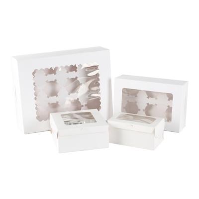 Recycelbare weiße Kartonpapierboxen-Träger für Kuchen-Muffins