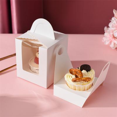 Benutzerdefinierte weiße Karton Einzelne Muffin-Verpackungskästen mit transparentem Fenster