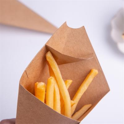 Faltbare braune Kraftpapierkegelhalter für Pommes Frites und Chips
