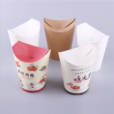 Einweg-faltbarer Schmetterling Brown-Kraftpapier French-Frites-Cup-Container für Hühnchen Nugget und Popcorn Huhn