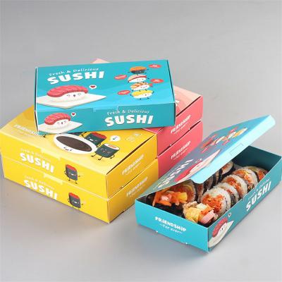 Kundenspezifische Größe und Logo gedruckt Einweg-Platz-Papier-Sushi-Box und -container