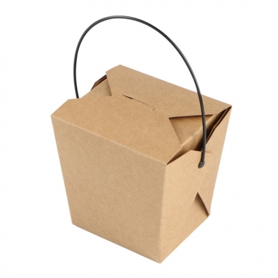 Kraft Paper Noodle Takeout Box with Handle