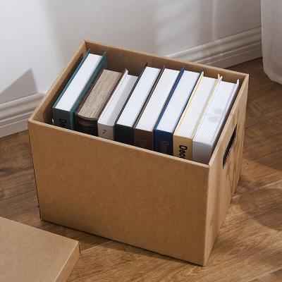 Aufbewahrungsbox aus Kraftpapier, Buchkarton mit Deckel
