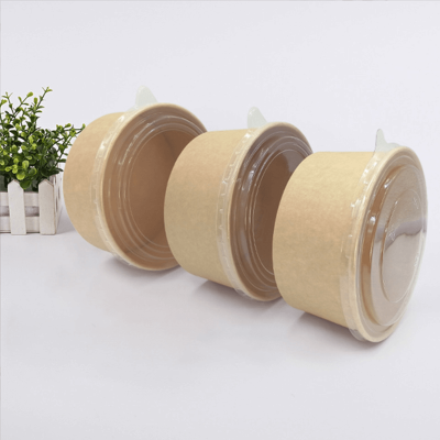 Einweg-Suppenschalen aus Kraftpapier mit Deckel
