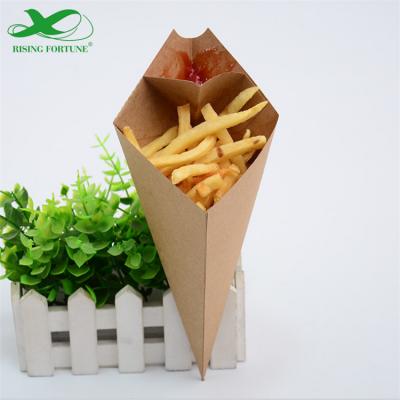 Kompostierbare Einweg-Pommes-Frites-Box mit Gewürzen für Kartoffelchips
