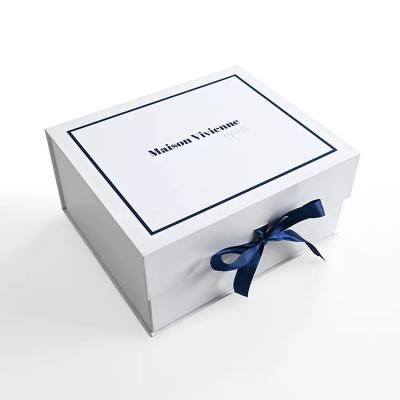 Kundenspezifische magnetische Luxusverpackungs-Geschenkbox aus Papier mit Band

