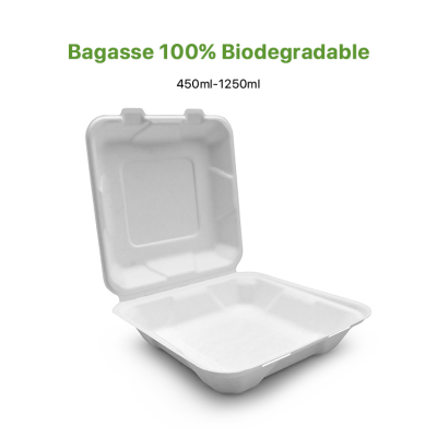Bagasse-Papierbrei-Lebensmittel-Lunchbox für Restaurant
